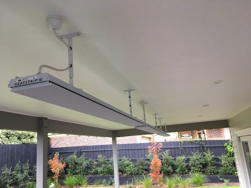 Energy efficient and weatherproof patio heating